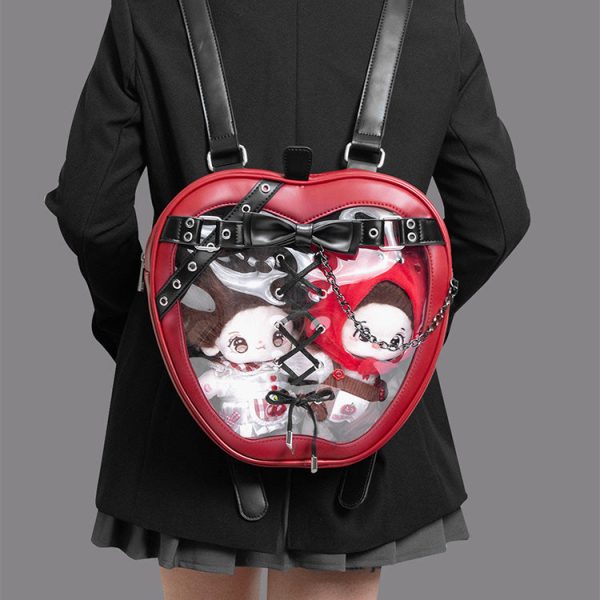 Gothic Apple Ita Backpack with Included Insert for Pin Display — ita backpack detail view