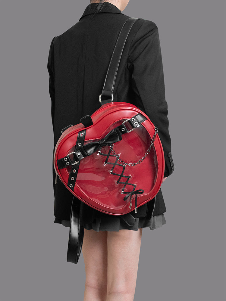 Gothic Apple Ita Backpack with Included Insert for Pin Display Gothic Apple Ita Backpack with Included Insert for Pin Display — ita backpack detail view