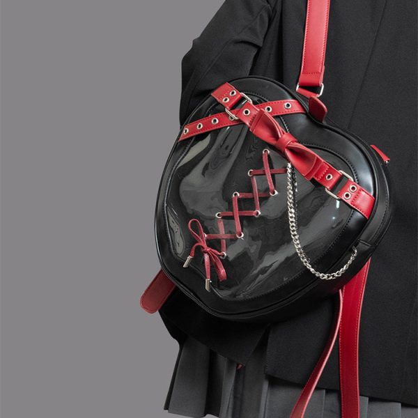 Gothic Apple Ita Backpack with Included Insert for Pin Display — ita backpack detail view