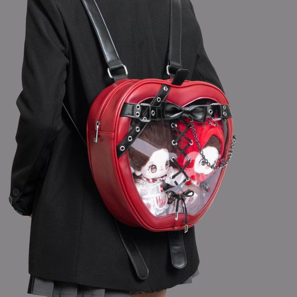 Gothic Apple Ita Backpack with Included Insert for Pin Display — ita backpack with clear display window