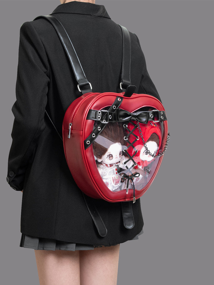 Gothic Apple Ita Backpack with Included Insert for Pin Display Gothic Apple Ita Backpack with Included Insert for Pin Display — ita backpack with clear display window