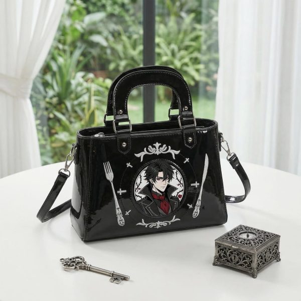 Gothic Convertible Ita Bag for Pin Display — ita bag with clear display window