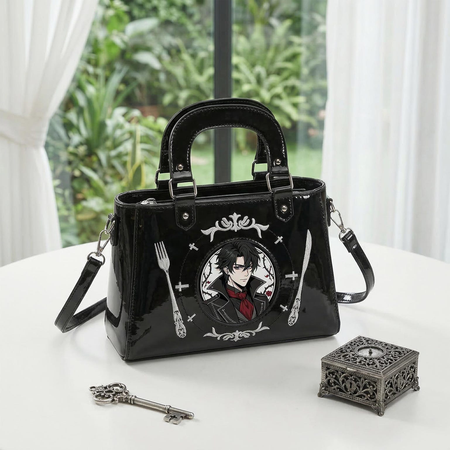 Gothic Convertible Ita Bag for Pin Display Gothic Convertible Ita Bag for Pin Display — ita bag with clear display window