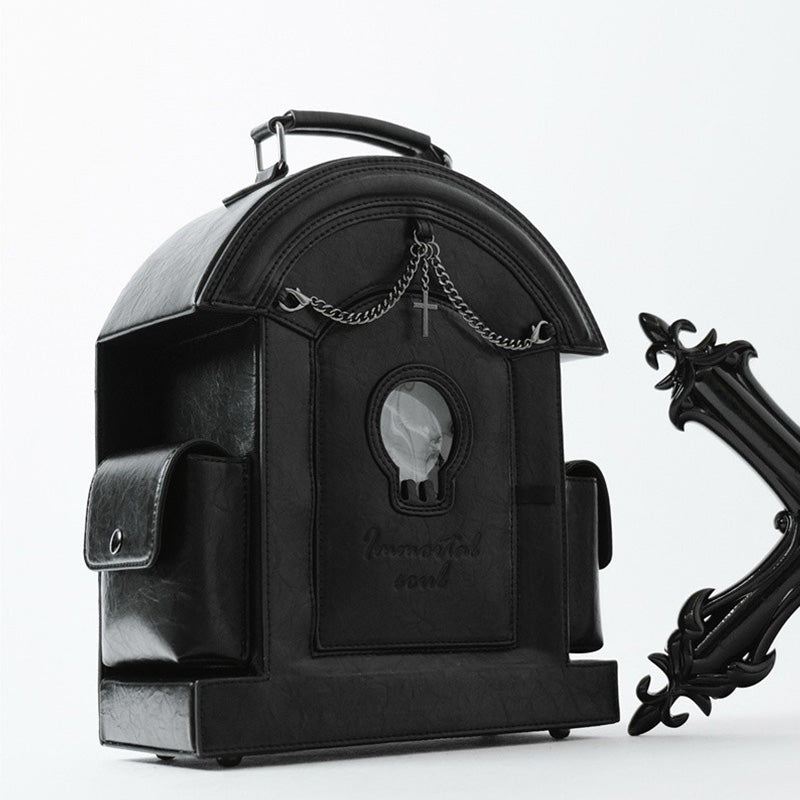 Gothic Ita Bag with Clear Window for Plushies and Pins Gothic Ita Bag with Clear Window for Plushies and Pins — ita bag with clear display window