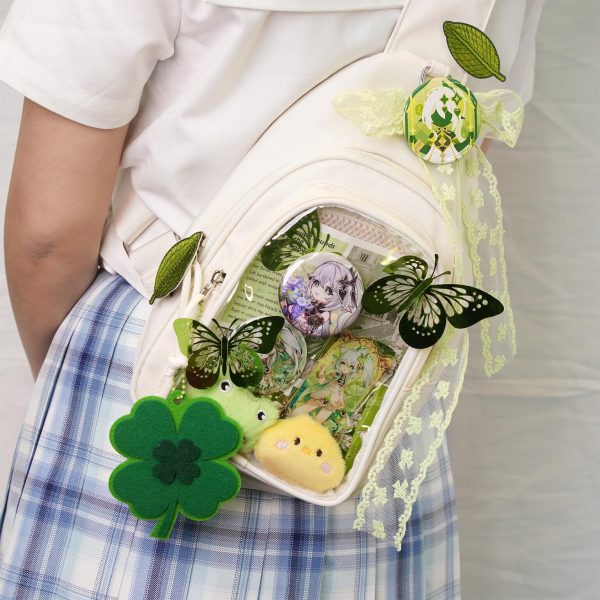 Green Ita Crossbody Bag for Pin Display — crossbody ita bag detail view