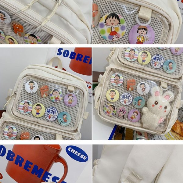 Ita Backpack with Clear Window and Included Insert for Pin Display — ita backpack detail view