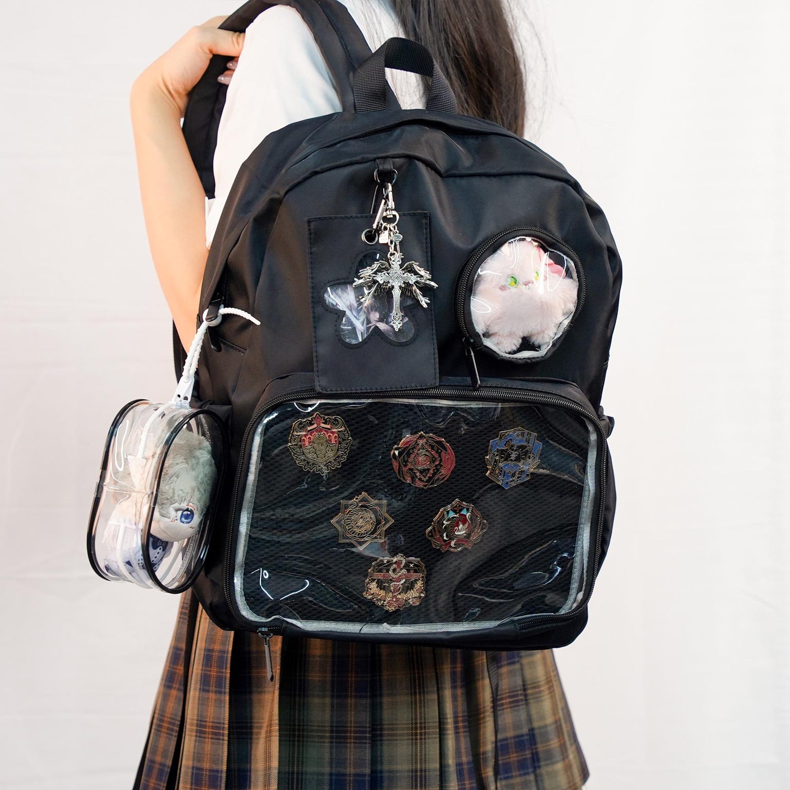 Ita Backpack with Clear Window for Plushies and Pins Ita Backpack with Clear Window for Plushies and Pins — ita backpack with clear display window