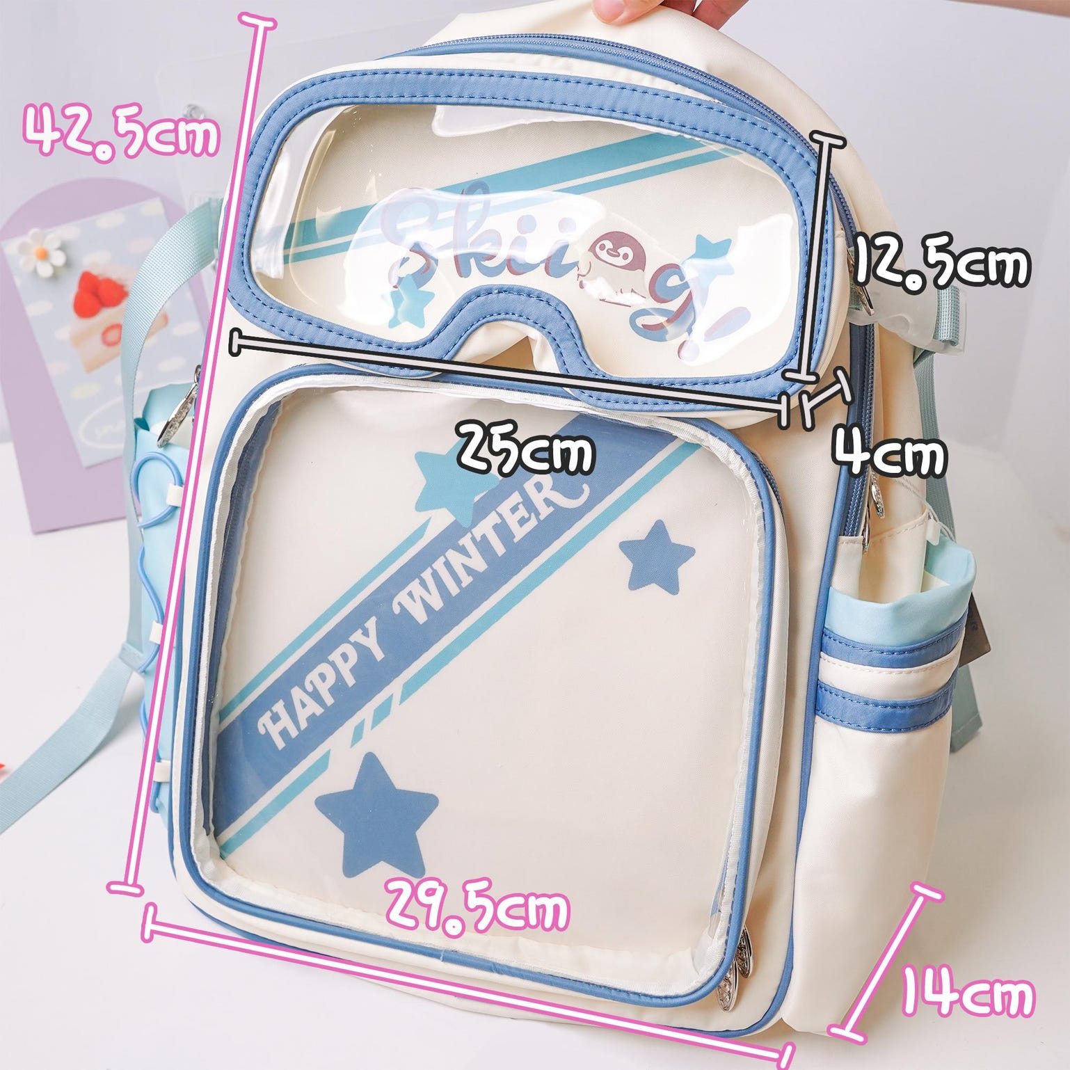 Ita Backpack with Clear Window for Plushies and Pins Ita Backpack with Clear Window for Plushies and Pins — ita backpack detail view