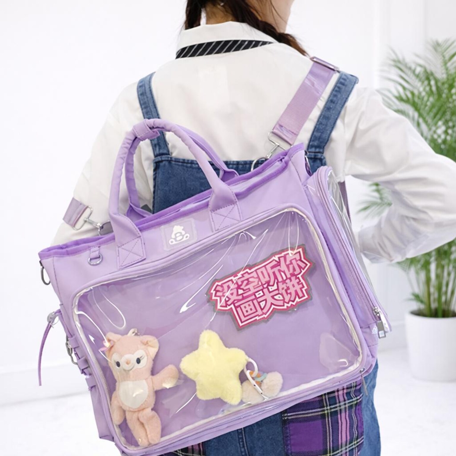 Ita Backpack with Clear Window for Plushies and Pins Ita Backpack with Clear Window for Plushies and Pins — ita backpack detail view