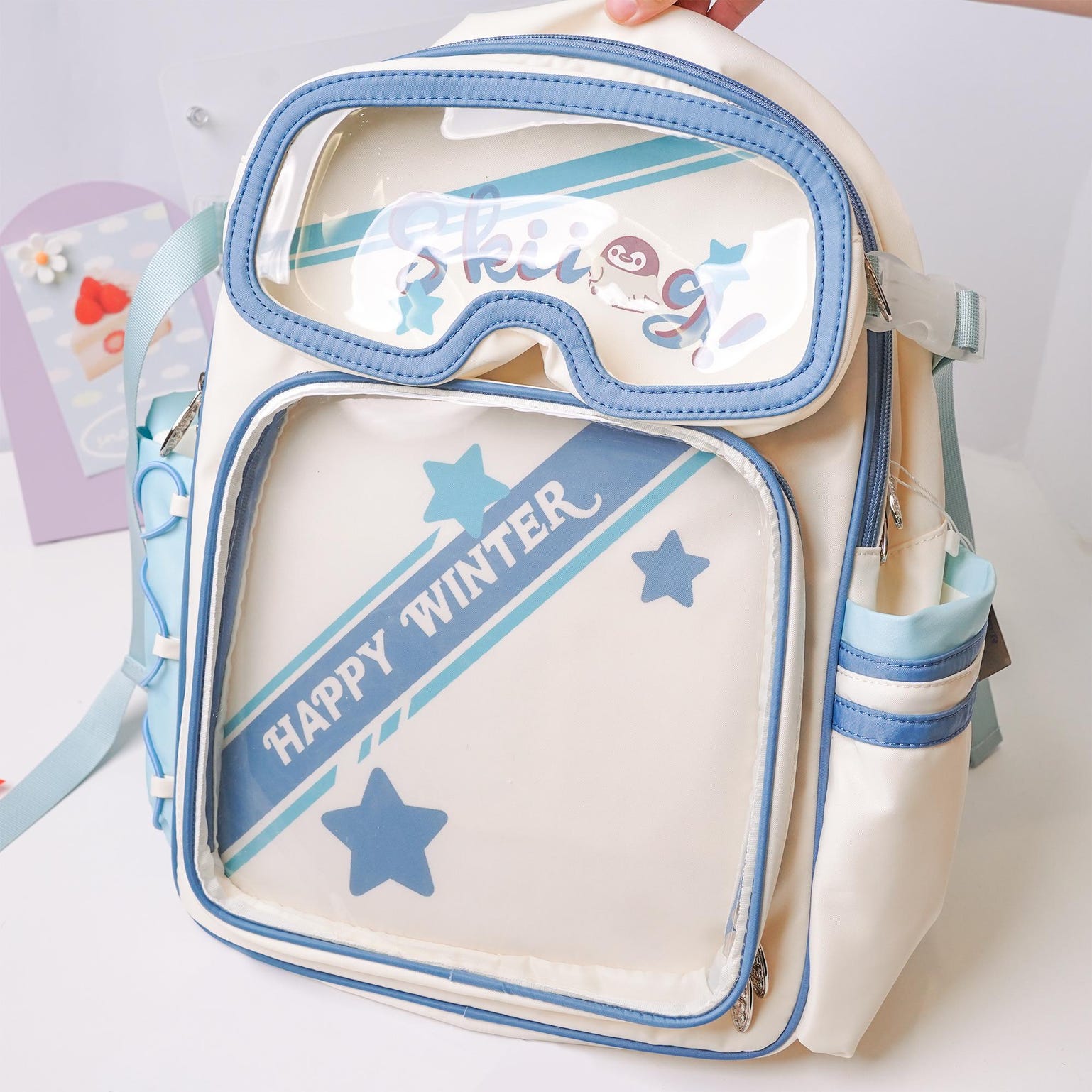 Ita Backpack with Clear Window for Plushies and Pins Ita Backpack with Clear Window for Plushies and Pins — ita backpack detail view