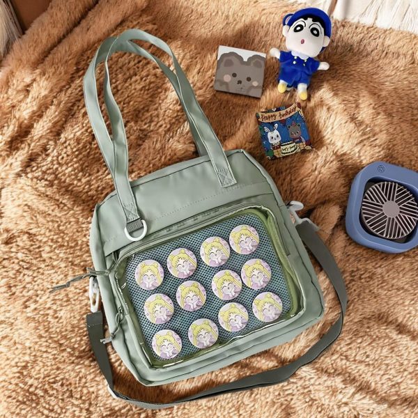 Ita Bag with Clear Window for Pin Display — ita bag detail view