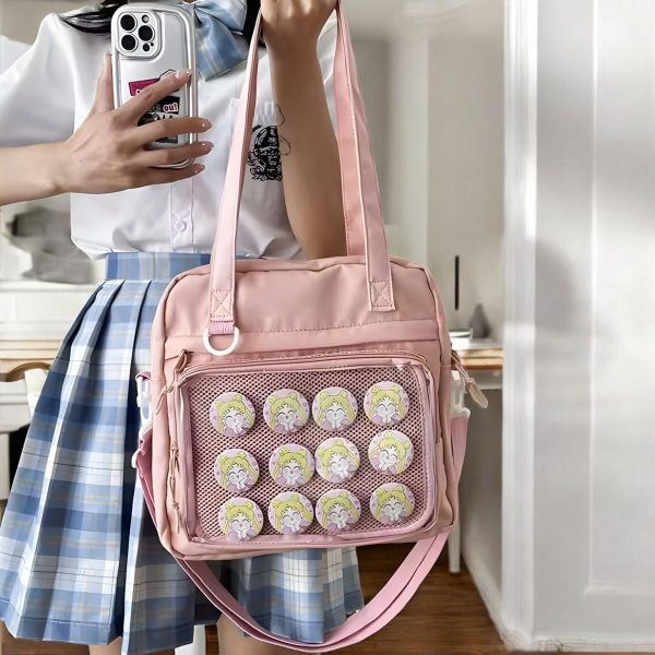 Ita Bag with Clear Window for Pin Display — ita bag detail view