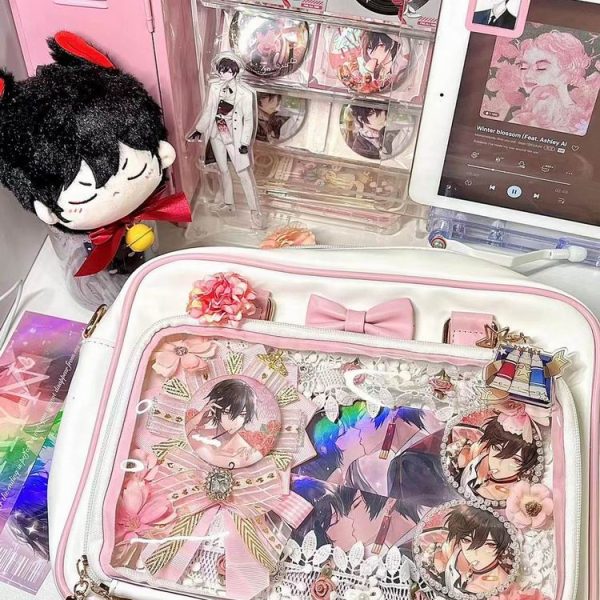 Ita Bag with Clear Window for Pin Display — ita bag detail view