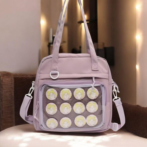 Ita Bag with Clear Window for Pin Display — ita bag detail view