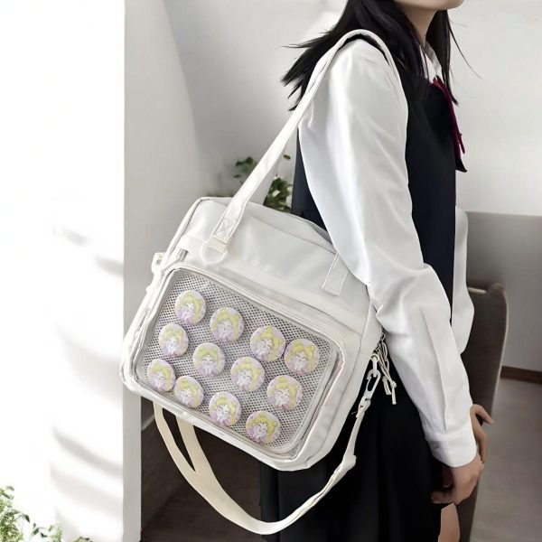 Ita Bag with Clear Window for Pin Display — ita bag detail view
