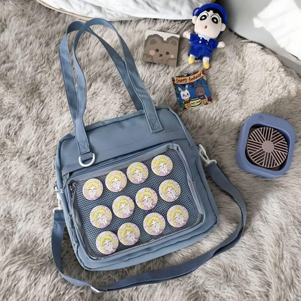 Ita Bag with Clear Window for Pin Display — ita bag detail view