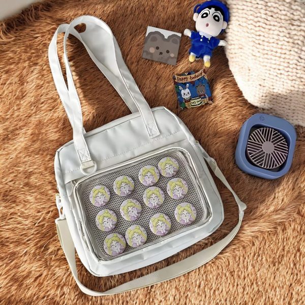 Ita Bag with Clear Window for Pin Display — ita bag detail view