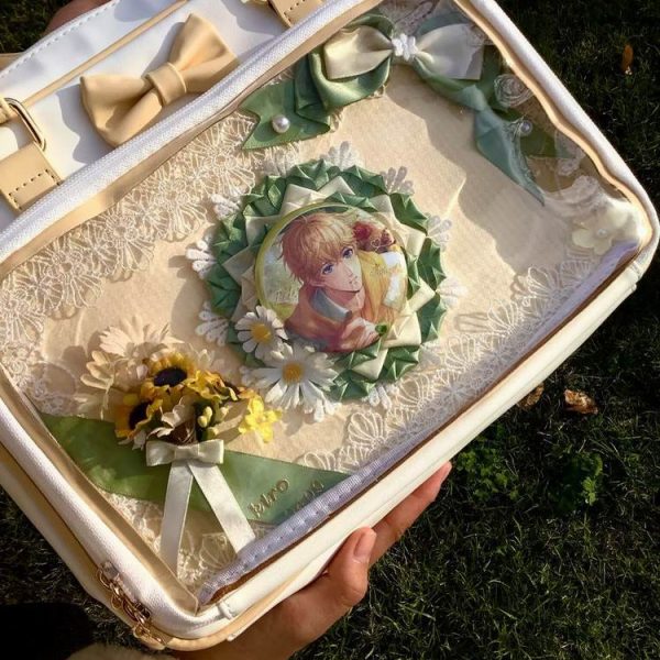 Ita Bag with Clear Window for Pin Display — ita bag detail view