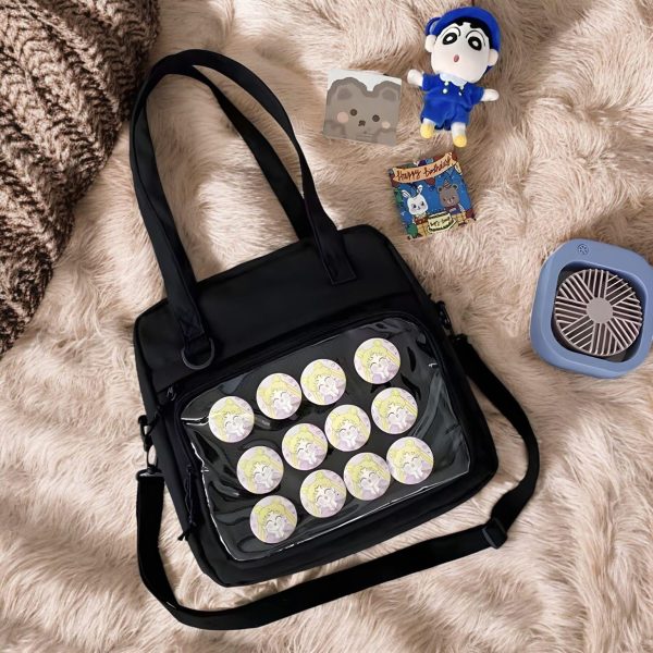 Ita Bag with Clear Window for Pin Display — ita bag detail view
