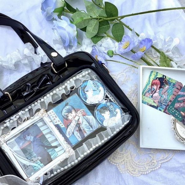 Ita Bag with Clear Window for Pin Display — ita bag detail view