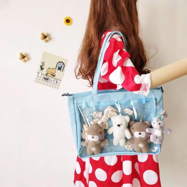 Ita Bag with Clear Window for Plushies and Pins — ita bag detail view