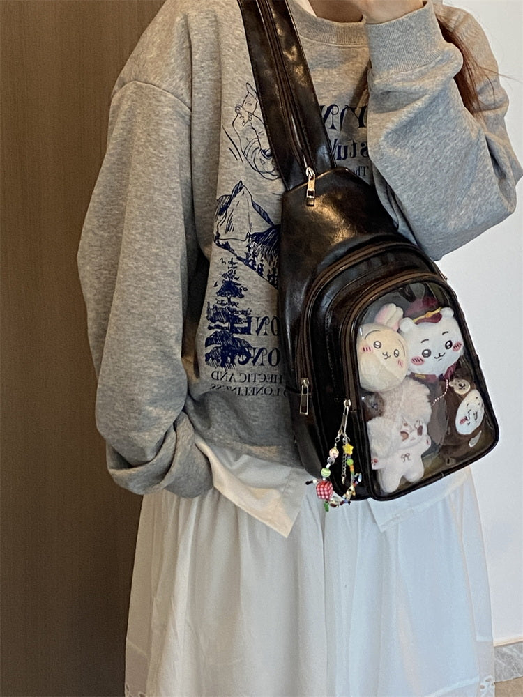 Ita Bag with Clear Window for Plushies and Pins Ita Bag with Clear Window for Plushies and Pins — ita bag detail view