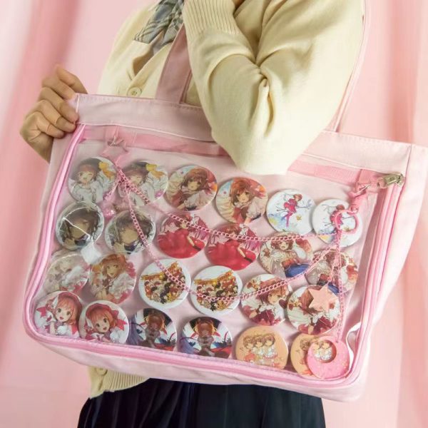 Ita Bag with Clear Window for Plushies and Pins — ita bag detail view