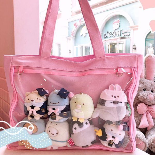 Ita Bag with Clear Window for Plushies and Pins — ita bag detail view