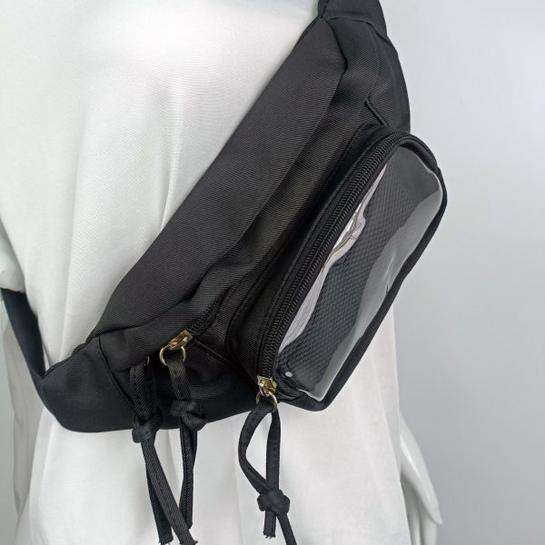Ita Crossbody Bag with Clear Window and Included Insert for Pin Display — crossbody ita bag detail view