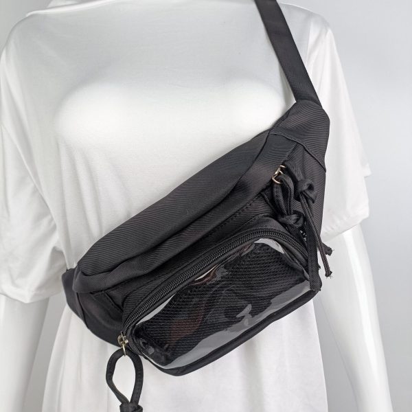 Ita Crossbody Bag with Clear Window and Included Insert for Pin Display — crossbody ita bag detail view