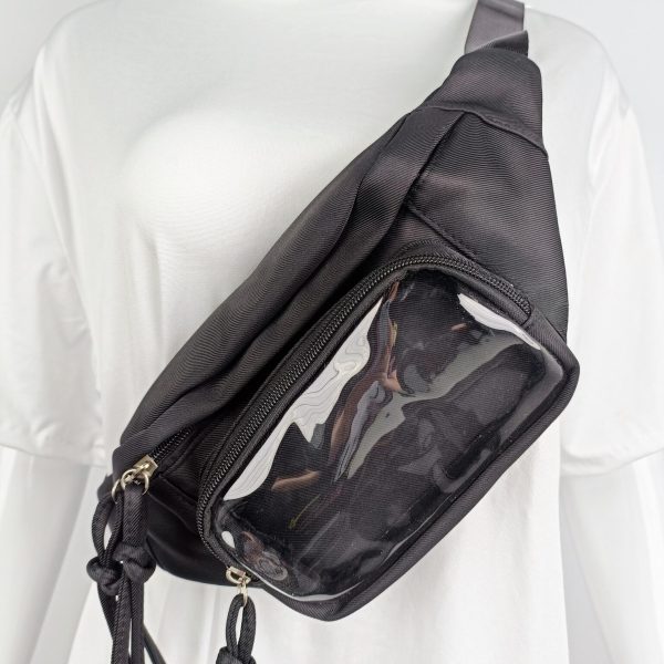 Ita Crossbody Bag with Clear Window and Included Insert for Pin Display — crossbody ita bag detail view