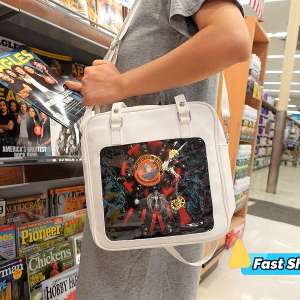 Ita Crossbody Bag with Clear Window for Pin Display — crossbody ita bag with clear display window