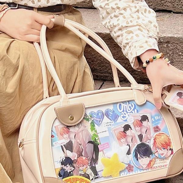 Ita Crossbody Bag with Clear Window for Plushies and Pins — crossbody ita bag detail view