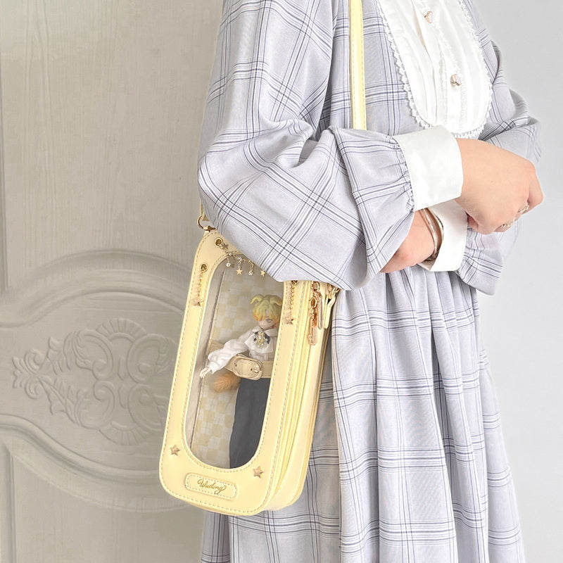 Ita Crossbody Bag with Clear Window for Plushies and Pins Ita Crossbody Bag with Clear Window for Plushies and Pins — crossbody ita bag detail view