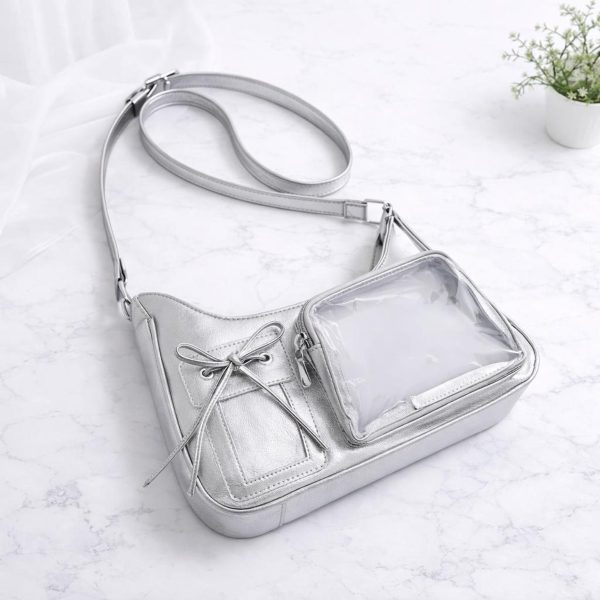 Ita Crossbody Bag with Clear Window for Plushies and Pins — crossbody ita bag detail view