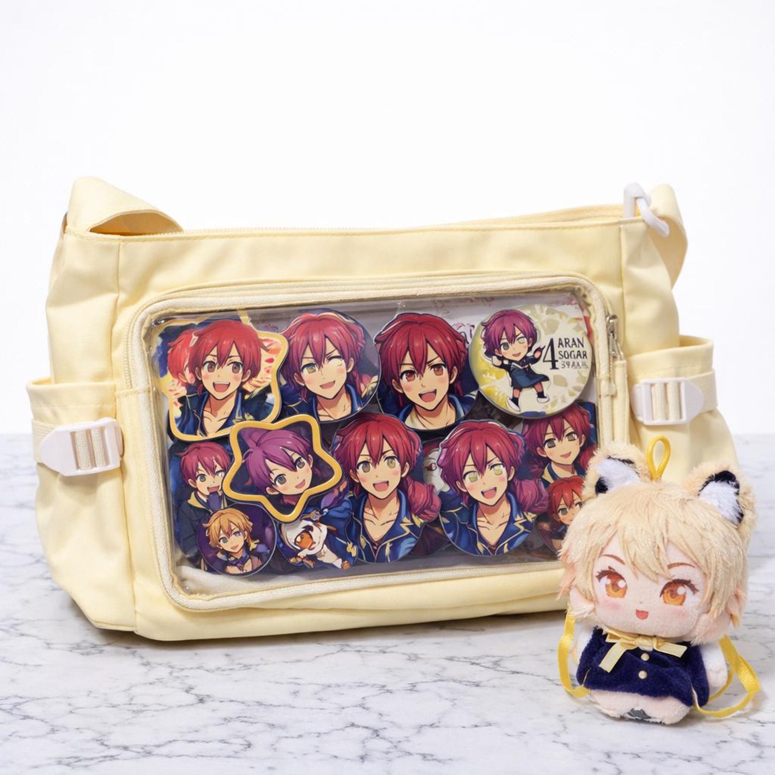 Ita Crossbody Bag with Clear Window for Plushies and Pins Ita Crossbody Bag with Clear Window for Plushies and Pins — crossbody ita bag detail view