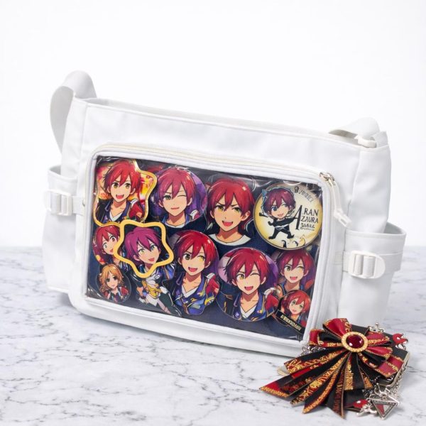 Ita Crossbody Bag with Clear Window for Plushies and Pins — crossbody ita bag detail view