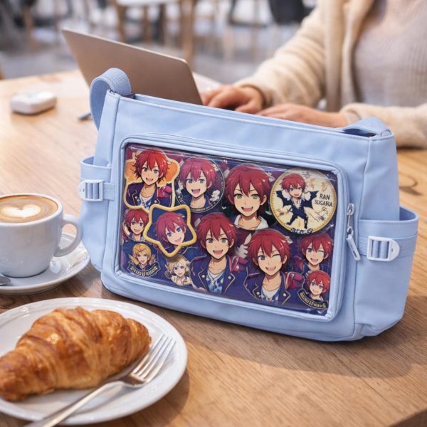 Ita Crossbody Bag with Clear Window for Plushies and Pins — crossbody ita bag detail view