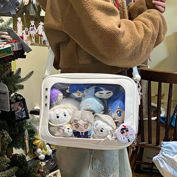 Ita Crossbody Bag with Clear Window for Plushies and Pins — crossbody ita bag detail view