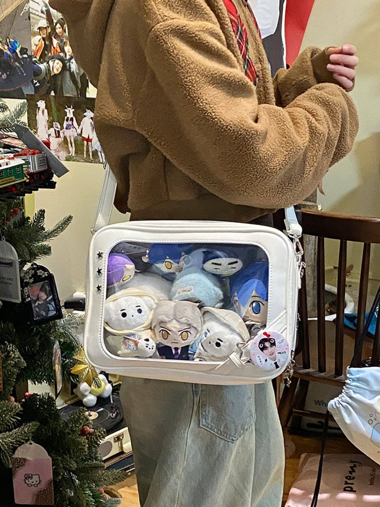 Ita Crossbody Bag with Clear Window for Plushies and Pins Ita Crossbody Bag with Clear Window for Plushies and Pins — crossbody ita bag detail view