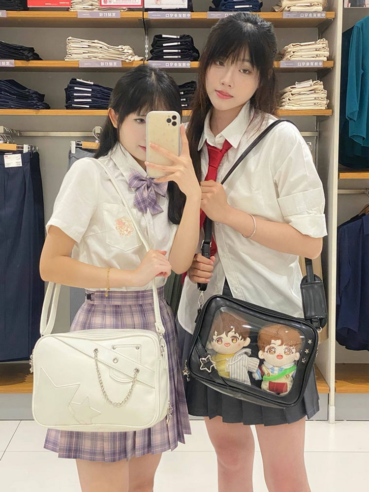 Ita Crossbody Bag with Clear Window for Plushies and Pins Ita Crossbody Bag with Clear Window for Plushies and Pins — crossbody ita bag detail view
