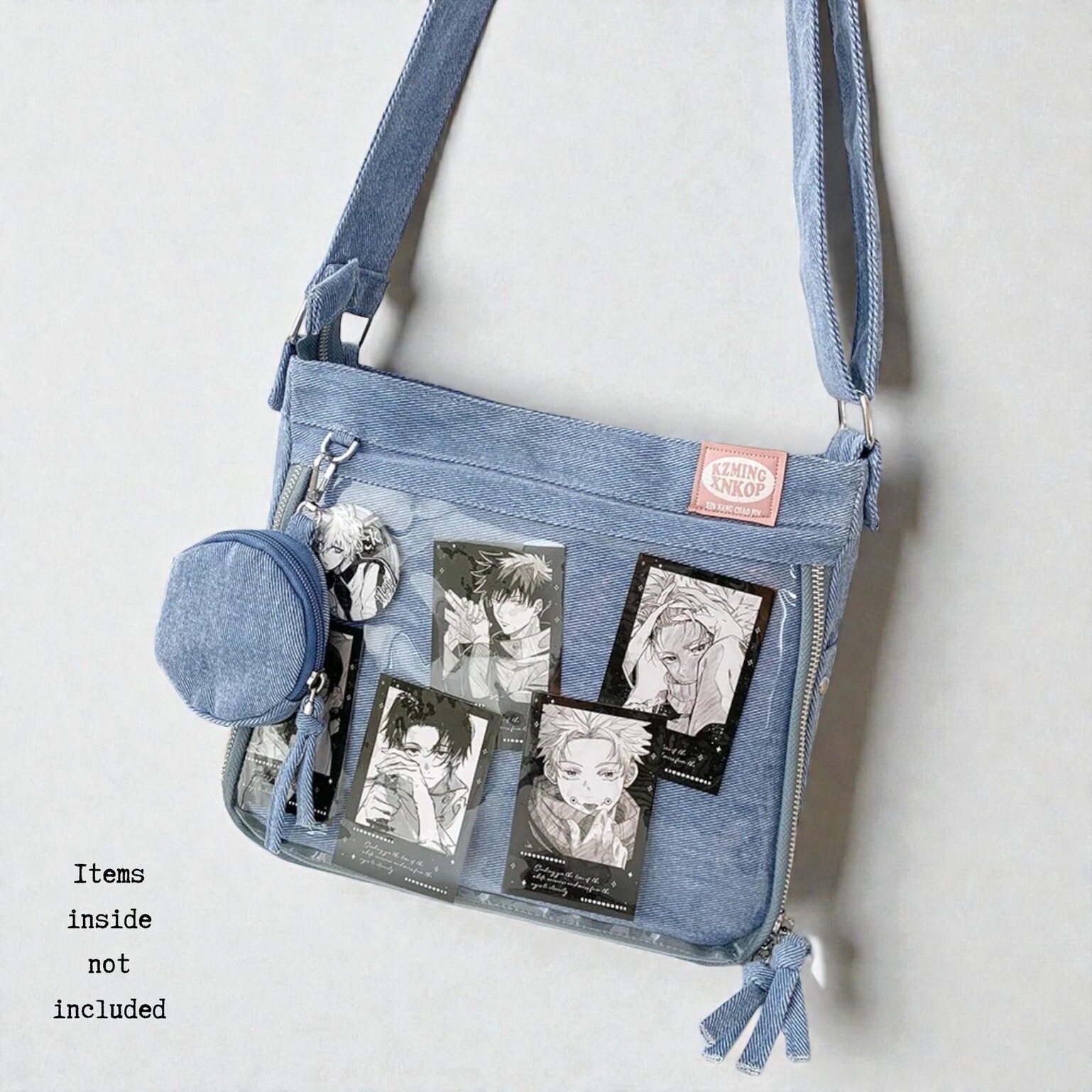 Ita Crossbody Bag with Clear Window for Plushies and Pins Ita Crossbody Bag with Clear Window for Plushies and Pins — crossbody ita bag detail view