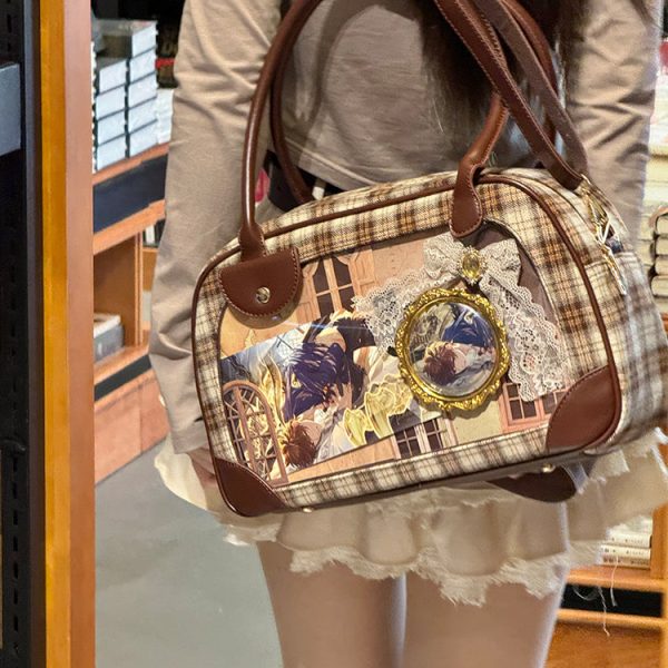 Ita Crossbody Bag with Clear Window for Plushies and Pins — crossbody ita bag detail view