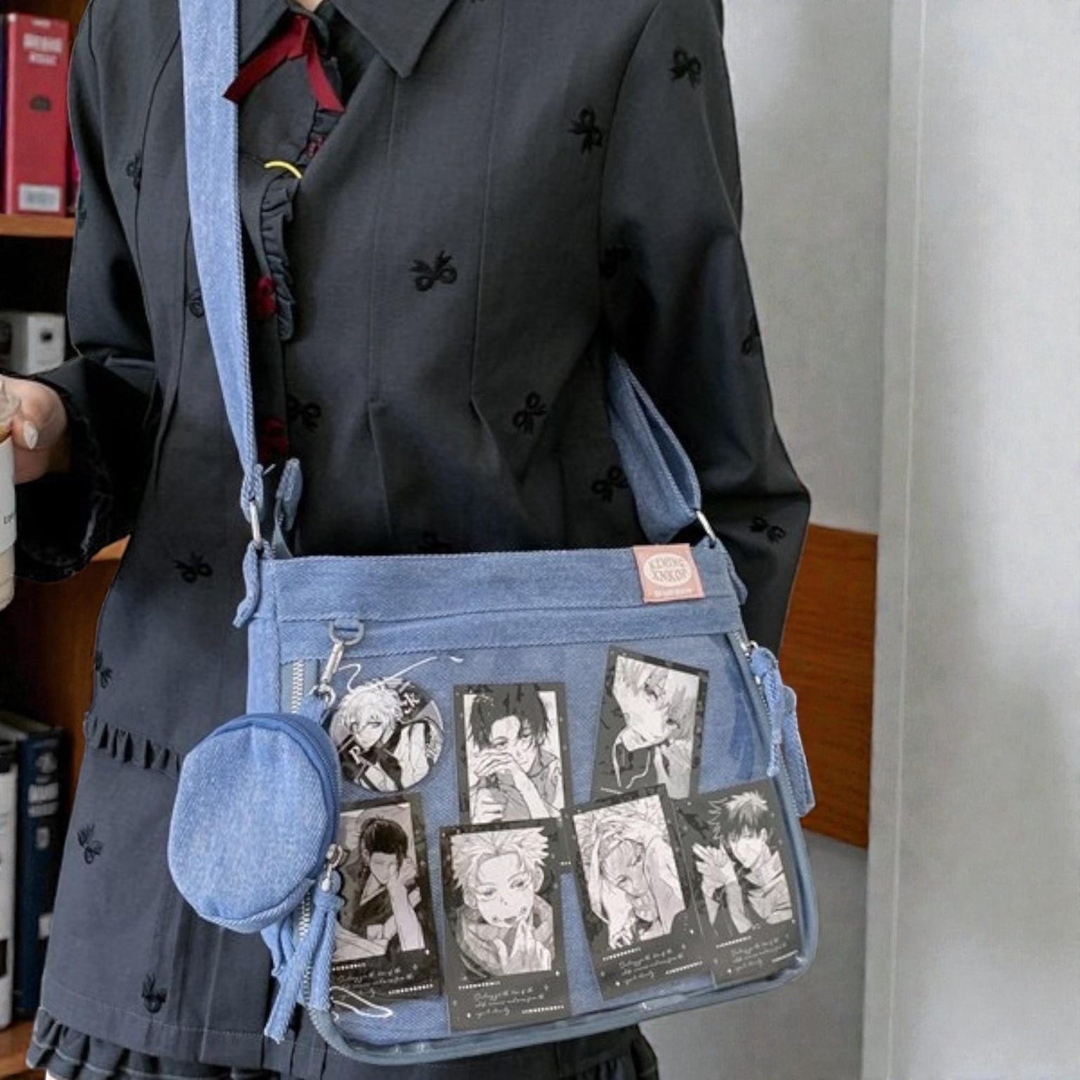 Ita Crossbody Bag with Clear Window for Plushies and Pins Ita Crossbody Bag with Clear Window for Plushies and Pins — crossbody ita bag detail view