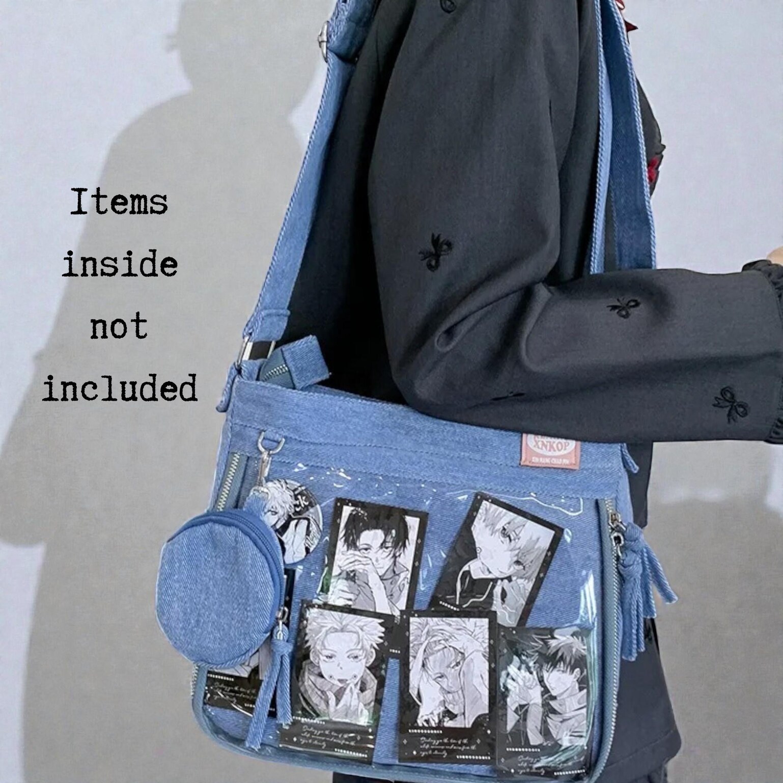 Ita Crossbody Bag with Clear Window for Plushies and Pins Ita Crossbody Bag with Clear Window for Plushies and Pins — crossbody ita bag detail view