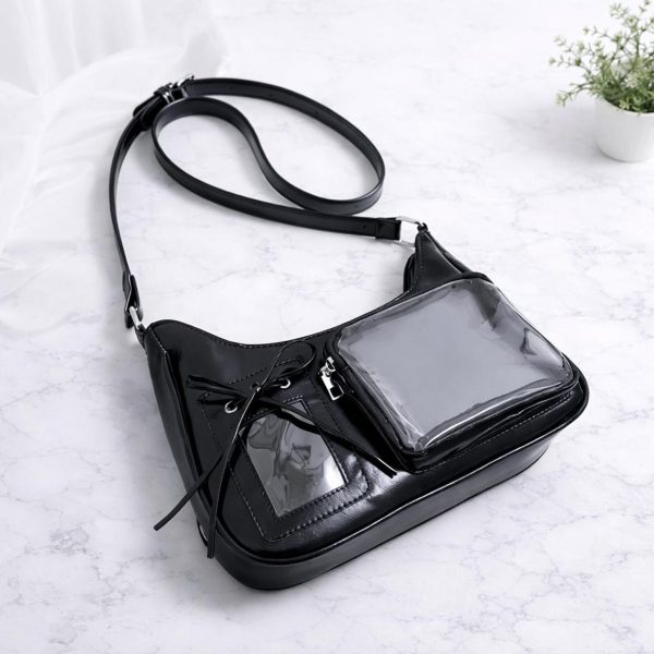 Ita Crossbody Bag with Clear Window for Plushies and Pins — crossbody ita bag detail view