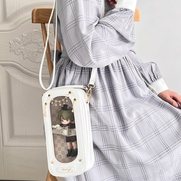 Ita Crossbody Bag with Clear Window for Plushies and Pins — crossbody ita bag detail view