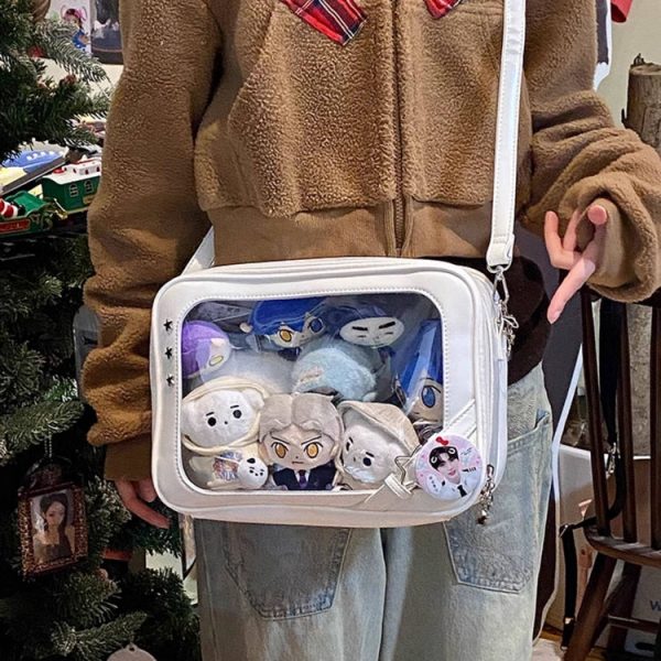 Ita Crossbody Bag with Clear Window for Plushies and Pins — crossbody ita bag detail view