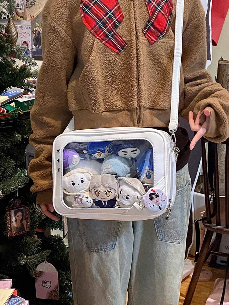 Ita Crossbody Bag with Clear Window for Plushies and Pins Ita Crossbody Bag with Clear Window for Plushies and Pins — crossbody ita bag detail view