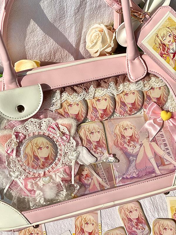 Ita Crossbody Bag with Clear Window for Plushies and Pins Ita Crossbody Bag with Clear Window for Plushies and Pins — crossbody ita bag detail view